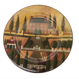 Vintage BLOCK Country Village by Gear Large Serving Plate 1995 12.25"